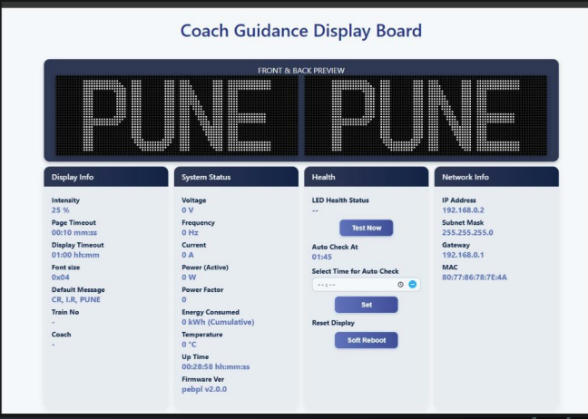 Display Board Health and Telemetry from Firmware
